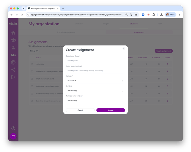 Create Assignment